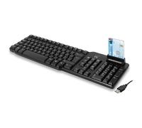 EWENT - Tastiera USB con Lettore Smart Card Integrato Colore Nero