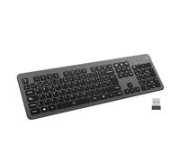 Ewent Tastiera Wireless Retroilluminata Full Size con Layout Spagnolo, Bluetooth e Wireless 2.4GHz, Tasti Silenziosi, Batteria Ricaricabile, Tastiera Senza Fili per Windows, macOS, Android e Tablet