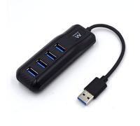 Ewent EW1138 hub di interfaccia USB 3.2 Gen 1 (3.1 Gen 1) Type-A 5000 Mbit/s Nero