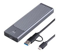 Ewent USB-C 3.2 Gen2 M.2 NVMe SSD Enclosure EW7022 - Custodia in Alluminio per SSD M-Key fino a 4TB, SuperSpeed+ 10Gbps, UASP, LED, Inclusi Cavi USB-C/C, Portatile e Leggera