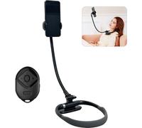 EWENYS Supporto da collo allungato con telecomando per telefoni, 40 cm, flessibile, supporto per cellulare, collo POV, supporto per selfie, presa video a mano, supporto per iPhone Instagram TikTok