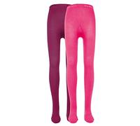 EWERS 2-pack collant per bambini a tinta unita, rosa, doppia confezione di collant in cotone per bambine e bambini, MADE IN EUROPE, taglia 110-116