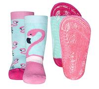 EWERS Calzini Antiscivolo Flamingo confezione da 2 paia, calzini antiscivolo per bambine, taglia 31-34