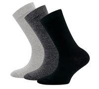 EWERS calzini uni in confezione da 3 pezzi, calzini tinta unita per bambini e bambine, in cotone, MADE IN GERMANY, 35-38
