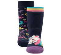 EWERS Calzino 'Einhorn' blu / blu notte / corallo / arancione scuro Bambini EWERS 31-34