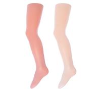 EWERS Confezione da 2 collant sottili per neonati e bambini, confezione doppia di collant sottili per ragazze, Microtouch microfibra 40 DEN, Made in Italy, Rosa chiaro/latte, 122 cm-128 cm