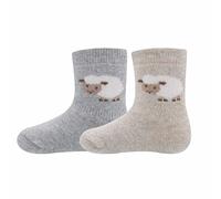 Ewers GOTS Organic Schaf 2er Pack Kindersocken Jungen Calzini Casual, Grigio, 19-22 Bambino