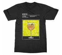 ewewerdrERA Mixed Drink Cocktail Aperol Spritz T-Shirt Happy Hour Alcohol Bartender Summer Cotton Short Sleeve O-Neck Mens T Shirt Black L