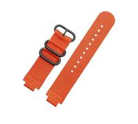 ewgrkba Cinturino convesso da 16 mm compatibile con Casio GM110 GM2100 GA900 GBA-800 GBD-800 GA-800, cinturino da orologio in tela di nylon modificato da uomo(Orange black buckle)
