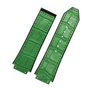 ewgrkba Cinturino for orologio compatibile con BIG BANG in vera pelle da 25 mm * 19 mm, cinturino for orologio da uomo, catena in gomma(Green no buckle)