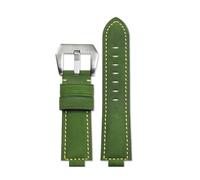 ewgrkba Cinturino in nylon compatibile con CASIO GST-B400 per uomo, cinturino in pelle di mucca da 14 mm, convesso, traspirante, in acciaio inox, accessori., Army Green Silver, 14mm, striscia