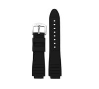 ewgrkba Cinturino in silicone modificato adattato a Casio AE-1200/1300 W218H/SGW-300/400/MRW-200/A158/A159/A168 Series da 18 mm(Black silver pin)