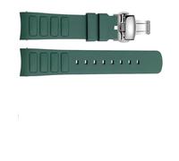 ewgrkba Cinturino originale curvo in gomma for orologio da uomo compatibile con Mido Multifort TV M049.526, cinturino sportivo a sgancio rapido in silicone verde e blu(A-green-silver)