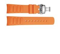 ewgrkba Compatibile con Mido Multifort TV M049.526 Cinturino for orologio in gomma da 22 mm M049 Interfaccia curva Accessori for orologi Cinturino for orologio in silicone(Orange-silver-1)