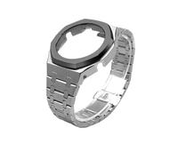 ewgrkba Kit di modifica compatibile con Casio GA-2100 GMA-S2100 GM-2100 Orologio da uomo in acciaio inossidabile Cinturino in metallo Cinturino da polso di ricambio(Silver black Set,GMA-S2100)