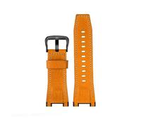 ewgrkba Watch Strap Compatible With Casio GST-S100G / S110 / S130L / W100G / W110 / 210B / 400G / 410 / Wristband 26 * 14mm Men's Leather WatchBand(Yellow black clasp)