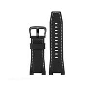 ewgrkba Watch Strap Compatible With Casio GST-S100G / S110 / S130L / W100G / W110 / 210B / 400G / 410 / Wristband 26 * 14mm Men's Leather WatchBand(Nylon black white bk)