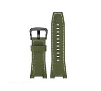 ewgrkba Watch Strap Compatible With Casio GST-S100G / S110 / S130L / W100G / W110 / 210B / 400G / 410 / Wristband 26 * 14mm Men's Leather WatchBand(Nylon Green black)