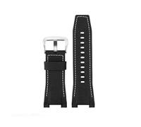 ewgrkba Watch Strap Compatible With Casio GST-S100G / S110 / S130L / W100G / W110 / 210B / 400G / 410 / Wristband 26 * 14mm Men's Leather WatchBand(Nylon black white sk)