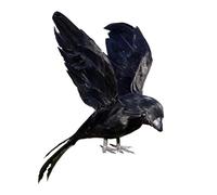 EWMKEODCA 3 corvi di Halloween, decorazioni di Halloween, piume di corvo dall'aspetto realistico, decorazioni per la casa per feste fantasma in giardini, frutteti e cortili