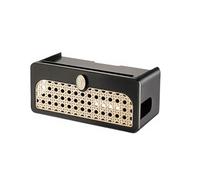 EWMKEODCA Scatola per la gestione dei cavi, organizer per cavi in rattan e ABS, per scrivania, spazio di lavoro, casa e ufficio (nero)