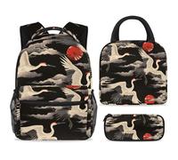 ewndhtse Set di 3 zaini per la scuola con borsa per il pranzo e astuccio, set da 3 pezzi, zaino da viaggio, zaino casual per adolescenti, ragazze, ragazzi, primaria, junior, medio, nuvole di buon