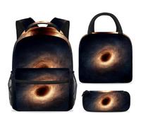 ewndhtse Set di 3 zaini per la scuola con borsa per il pranzo e astuccio, set da 3 pezzi, zaino da viaggio, zaino casual per adolescenti, ragazze, ragazzi, primaria, junior, medio, buco del fuoco