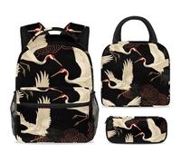 ewndhtse Set di 3 zaini per la scuola con borsa per il pranzo e astuccio, set da 3 pezzi, zaino da viaggio, zaino casual per adolescenti, ragazze, ragazzi, primaria, junior, medio, nuvole di buon