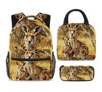 ewndhtse Set di zaino per la scuola con borsa per il pranzo e astuccio, set da 3 pezzi, zaino da viaggio, zaino casual per adolescenti, ragazze, ragazzi, primaria, junior, medio, canguro e bambino