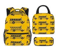 ewndhtse Set di zaino per la scuola con borsa per il pranzo e astuccio, set da 3 pezzi, zaino da viaggio, zaino casual per adolescenti, ragazze, ragazzi, primaria, junior, media, scuolabus, auto