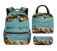 ewndhtse Set di zaino per la scuola con borsa per il pranzo e astuccio, set da 3 pezzi, zaino da viaggio, zaino casual per adolescenti, ragazze, ragazzi, primaria, junior, medio, corda marina