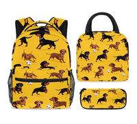 ewndhtse Set di zaino per la scuola con borsa per il pranzo e astuccio, set da 3 pezzi, zaino da viaggio, zaino casual per adolescenti, ragazze, ragazzi, primaria, junior, media, per giocare a calcio