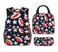 ewndhtse Set di zaino per la scuola con borsa per il pranzo e astuccio, set da 3 pezzi, zaino da viaggio, zaino casual per adolescenti, ragazze, ragazzi, primaria, junior, media, motivo stelle del