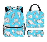 ewndhtse Set di zaino per la scuola con borsa per il pranzo e astuccio, set da 3 pezzi, zaino da viaggio, zaino casual per adolescenti, ragazze, ragazzi, primaria, junior, medio, motivo senza cuciture