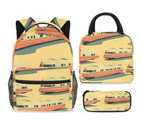 ewndhtse Set di zaino per la scuola con borsa per il pranzo e astuccio, set da 3 pezzi, zaino da viaggio, zaino casual per adolescenti, ragazze, ragazzi, primaria, junior, medio-alta velocità