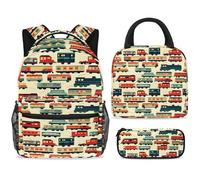 ewndhtse Set di zaino per la scuola con borsa per il pranzo e astuccio, set da 3 pezzi, zaino da viaggio, zaino casual per adolescenti, ragazze, ragazzi, primaria, junior, media, autobus, treno, auto