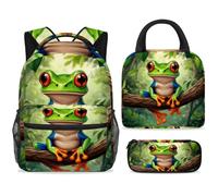 ewndhtse Set di zaino per la scuola con borsa per il pranzo e astuccio, set da 3 pezzi, zaino da viaggio, zaino casual per adolescenti, ragazze, ragazzi, primaria, junior, medio, albero su un grande