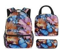 ewndhtse Set di zaino per la scuola con borsa per il pranzo e astuccio, set da 3 pezzi, zaino da viaggio, zaino casual per adolescenti, ragazze, ragazzi, primaria, junior, medio, colorato, cosmo