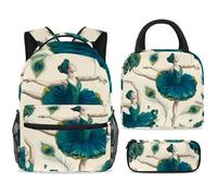 ewndhtse Set di zaino per la scuola con borsa per il pranzo e astuccio, set da 3 pezzi, zaino da viaggio, zaino casual per adolescenti, ragazze, ragazzi, primaria, junior, media, ragazze che ballano