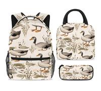 ewndhtse Set di zaino per la scuola con borsa per il pranzo e astuccio, set da 3 pezzi, zaino da viaggio, zaino casual per adolescenti, ragazze, ragazzi, primaria, junior, medio, corridore indiano