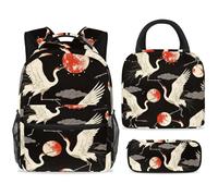 ewndhtse Set di zaino per la scuola con borsa per il pranzo e astuccio, set da 3 pezzi, zaino da viaggio, zaino casual per adolescenti, ragazze, ragazzi, primaria, junior, medio, nuvole di buon