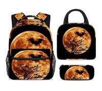 ewndhtse Set di zaino per la scuola con borsa per il pranzo e astuccio, set da 3 pezzi, zaino da viaggio, zaino casual per adolescenti, ragazze, ragazzi, primaria, junior, media, albero che vola