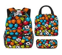 ewndhtse Set di zaino per la scuola con borsa per il pranzo e astuccio, set da 3 pezzi, zaino da viaggio, zaino casual per adolescenti, ragazze, ragazzi, primaria, junior, medio, senza cuciture