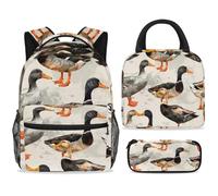 ewndhtse Set di zaino per la scuola con borsa per il pranzo e astuccio, set da 3 pezzi, zaino da viaggio, zaino casual per adolescenti, ragazze, ragazzi, primaria, junior, media, indiana, corridore