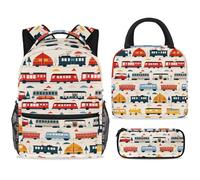 ewndhtse Set di zaino per la scuola con borsa per il pranzo e astuccio, set da 3 pezzi, zaino da viaggio, zaino casual per adolescenti, ragazze, ragazzi, primaria, junior, mezzo, treno, autobus, auto