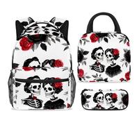 ewndhtse Set di zaino per la scuola con borsa per il pranzo e astuccio, set da 3 pezzi, zaino da viaggio, zaino casual per adolescenti, ragazze, ragazzi, primaria, junior, media, amanti degli