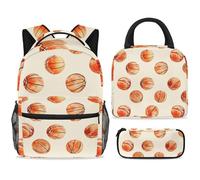 ewndhtse Set di zaino per la scuola con borsa per il pranzo e astuccio, set da 3 pezzi, zaino da viaggio, zaino casual per adolescenti, ragazze, ragazzi, primaria, junior, medio, senza cuciture