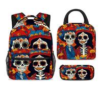 ewndhtse Set di zaino per la scuola con borsa per il pranzo e astuccio, set da 3 pezzi, zaino da viaggio, zaino casual per adolescenti, ragazze, ragazzi, primaria, junior, metà - giorno della coppia