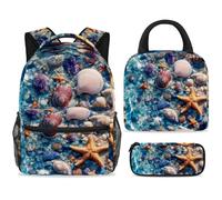 ewndhtse Set di zaino per la scuola con borsa per il pranzo e astuccio, set da 3 pezzi, zaino da viaggio, zaino casual per adolescenti, ragazze, ragazzi, primaria, junior, media, un sacco di