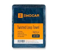 Ewocar Panno asciutto in microfibra per auto, 50 x 70 cm, 600 GSM, Twisted Loop, ultra assorbente, non lascia pelucchi, per la cura professionale del veicolo